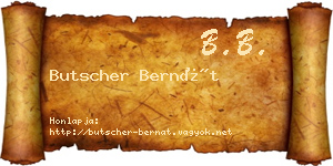 Butscher Bernát névjegykártya